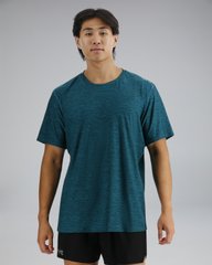 Футболка чоловіча з короткими рукавами TYR Men's Airtec Tee- Solid, Deep Teal Heather, M, Синій