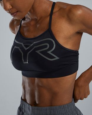 Спортивний жіночій топ TYR Women's Base Kinetic High Neck Sports Bra – Solid, Black, XS, Чорный
