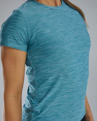 Жіноча футболка з короткими рукавами TYR Women's Airtec Short Sleeve Tee Solid, Синій, L, Delphinium Blue Heather