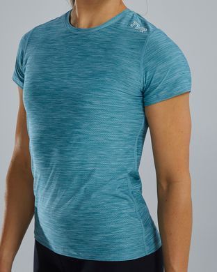 Жіноча футболка з короткими рукавами TYR Women's Airtec Short Sleeve Tee Solid, Синій, L, Delphinium Blue Heather
