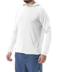 Футболка чоловіча з рукавами та капюшоном TYR Men’s SunDefense Hooded Shirt, White, M, White