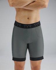 Чоловічі компресійні шорти TYR Men's Compression Shorts – Solid, Dark Shadow, L, Сірий