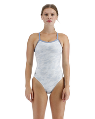 Суцільний жіночий купальник TYR Women's Whiteout Camo Diamondfit, 28, Білий