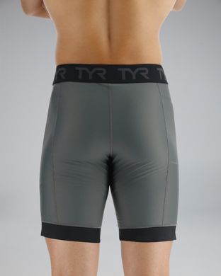 Чоловічі компресійні шорти TYR Men's Compression Shorts – Solid, Dark Shadow, L, Сірий