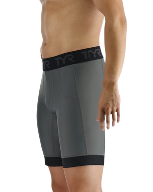 Чоловічі компресійні шорти TYR Men's Compression Shorts – Solid, Dark Shadow, L, Сірий