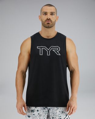 Чоловіча майка TYR Men's ClimaDry Big Logo Tech Tank – Solid, Black, S, Black