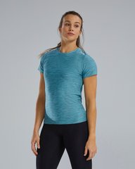 Жіноча футболка з короткими рукавами TYR Women's Airtec Short Sleeve Tee Solid, Delphinium Blue Heather, M, Синій