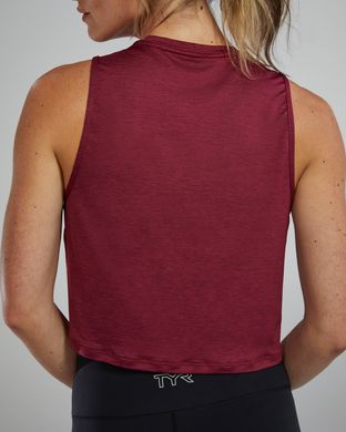 Жіноча майка TYR Women's ClimaDry Crop Tech Tank– Solid, M, Ruby Red