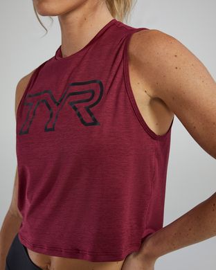 Жіноча майка TYR Women's ClimaDry Crop Tech Tank– Solid, M, Ruby Red