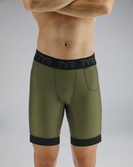 Чоловічі компресійні шорти TYR Men's Compression Shorts – Solid, Olive Night, XL, Оливковий