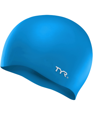 Шапочка для плавання TYR Wrinkle Free Silicone Swim Cap, Blue, Onesize, Blue