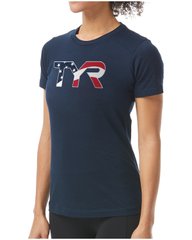 Жіноча спортивна футболка TYR Women’s USA Graphic Tee, L, Синій