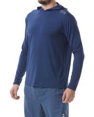 Футболка чоловіча з рукавами та капюшоном TYR Men’s SunDefense Hooded Shirt, Navy, M, Navy