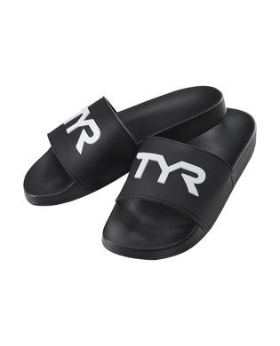 Тапочки чоловічі для басейну TYR Men’s Podium Alpha Deck Slides, Black, 9, Чорний, 28.4, (M) 9