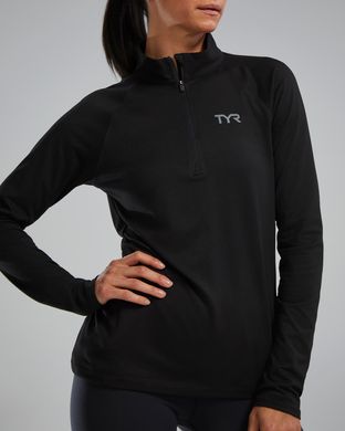 Спортивна кофта на замку TYR Women's SLS Long Sleeve1⁄4 Zip, Black/Black, M, Black/Black