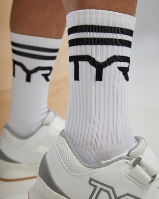 Шкарпетки спортивні TYR Crew Socks, White, Onesize, Білий
