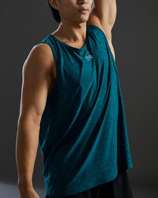 Чоловіча майка TYR Men's Airtec Tank – Solid, Deep Teal Heather, XL, Синій