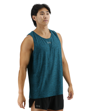 Чоловіча майка TYR Men's Airtec Tank – Solid, Deep Teal Heather, XL, Синій