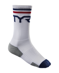 Шкарпетки спортивні TYR Crew Socks, White/ Blue, Onesize, Білий