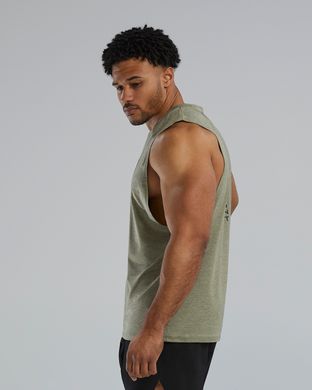 Чоловіча майка TYR Men's ClimaDry Big Logo Tech Tank – Solid, Olive Night Heather, L, Оливковий