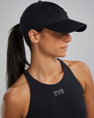 Спортивна кепка TYR Logo Adjustable Cap, Black/Black, Чорний