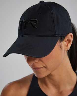 Спортивна кепка TYR Logo Adjustable Cap, Black/Black, Чорний