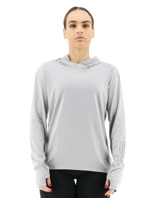 Жіноча футболка з рукавами і капюшоном TYR Women’s SunDefense Hooded Shirt, Light Grey, S, Light Grey