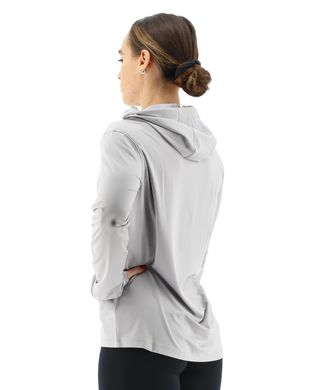 Жіноча футболка з рукавами і капюшоном TYR Women’s SunDefense Hooded Shirt, Light Grey, S, Light Grey