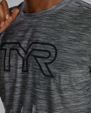 Футболка чоловіча з короткими рукавами TYR Men's Airtec Big Logo Tee – Solid, Heather Grey, L, Сірий