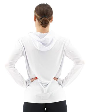 Жіноча футболка з рукавами і капюшоном TYR Women’s SunDefense Hooded Shirt, White, M, White