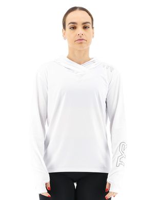 Жіноча футболка з рукавами і капюшоном TYR Women’s SunDefense Hooded Shirt, White, L, White